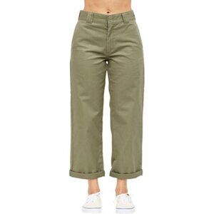 Dickies Girl - Work Crop Roll Hem Pant, size 11 US womens, color green.
